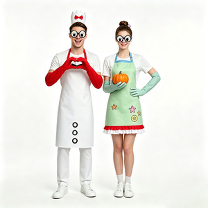 Divertido Conjunto de Disfraces de Chef para Pareja con Gafas de Ojos Móviles, Traje de Cosplay para Fiesta de Halloween - Product Image 1