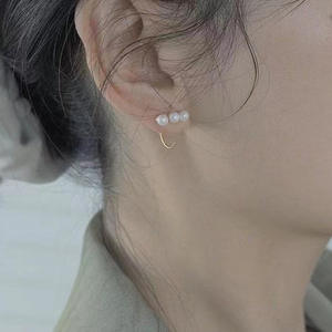 S925 <b>Silver</b> DIY Pearl Accessories Queen <b>Earrings</b> with Single Diamond Empty Stand 8-10mm Round Beads Fashion <b>Stud</b> <b>Earrings</b>-21636 - Product Image 4