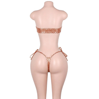 Tenue de danse exotique personnalisée, effet écailles de poisson métalliques, pour service de bouteilles, strip-tease, rave, pole dance, avec chaînes en strass, ensemble de costumes et accessoires