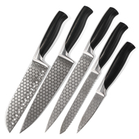 Couteau de chef en acier inoxydable avec motif gravé, lame de 7,9 pouces, manche en ABS, certifié LFGB, couteau à lame droite ambidextre
