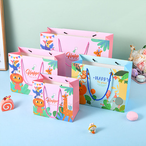 Bolsas de Papel Impresas con Dibujos Animados Creativos Personalizadas, Bolsa de Papel para Regalo de <span class=keywords><strong>Cumpleaños</strong></span> del Día del Niño para Niños y Niñas, Baby Shower, Fiesta de <span class=keywords><strong>Cumpleaños</strong></span> - Product Image 1