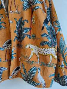 Veste en velours imprimé moutarde, manteau en velours bohème matelassé, robe de demoiselle d'honneur, veste en velours faite à la main, manteau en velours matelassé, veste hippie - Product Image 4