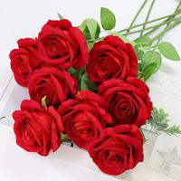 Bunga Mawar Merah Buatan untuk Dekorasi Rumah dan Pernikahan, Laris Manis untuk Tahun Baru dan Hari Valentine
