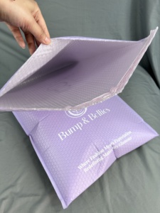 Custom Purple Bubble Padded <b>Bags</b> Printed White Branded Shipping Envelopes for Luxury Skincare & Cosmetics Packaging - Product Image 6