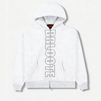Sweat à capuche zippé Spider Hoodie, personnalisable avec logo, 100% coton, motif lettres automne, coupe régulière pour homme