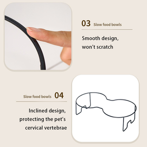 Suporte Ecológico para Tigela Única - Tigela de Alimentação Lenta para Animais de Estimação em Aço Inoxidável 304 com Design Arredondado, Grande Capacidade e Antiderrapante - Product Image 5