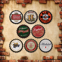 Carteles de hojalata de cerveza decorativos impresos tapas de botellas de 35cm carteles de Metal Retro Vintage para Pub Club Bar publicidad