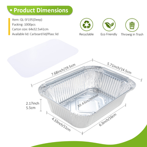 Barquettes jetables en aluminium avec couvercles, robustes, pour pain, capacité 2 lb, 7,7x5,7, pour plats à emporter, réchauffage et cuisson - Product Image 2