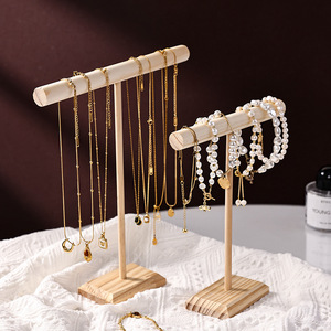 Wooden Jewelry Display Stand With Multiple Rods For Necklaces Bracelets Earrings Desktop Organizer Small Medium Large Sizes - Product Image 3
