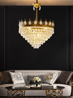 Lustre moderne en cristal LED Moderne Simple Salon Restaurant Maison Tenue Plafond Lustre Lumière Suspension