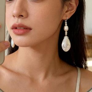 Boucles d'oreilles en forme de goutte d'eau, perles naturelles, style bohème pour femmes, bijoux de fête - Product Image 4