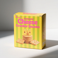 Boîte de rangement pour en-cas de craquelins au fromage pour enfants, attrayante, avec gaufrage, recyclable, personnalisable pour les supermarchés