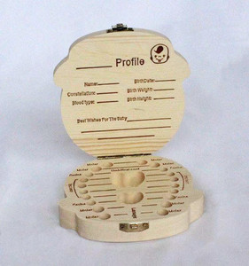 Scatola Portadenti in <span class=keywords><strong>Legno</strong></span> Personalizzata <span class=keywords><strong>per</strong></span> Inglese, Tedesco, Francese, Spagnolo, Scatola Ricordo <span class=keywords><strong>per</strong></span> Denti da Latte - Product Image 2