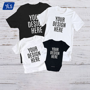 YLS 230 g 8.1 oz 6.7oz maglietta nera personalizzata 100 cotone stampa madre padre figlia <span class=keywords><strong>figlio</strong></span> abbigliamento genitore-<span class=keywords><strong>figlio</strong></span> all'ingrosso - Product Image 1