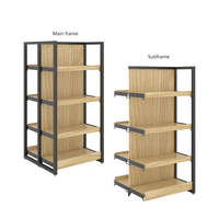 Supermarkt Snacks Stalen En Houten Planken Gemak Winkel Planken Tabak En Wijn Cosmetica Display Planken
