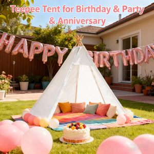Tente <span class=keywords><strong>tipi</strong></span> géante de 7' à 5 côtés en toile de coton blanche, tente <span class=keywords><strong>tipi</strong></span> pour enfants, tente <span class=keywords><strong>tipi</strong></span> intérieure et extérieure, tente <span class=keywords><strong>tipi</strong></span> pour adultes pour fête, mariage - Product Image 6