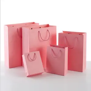 Ropa Joyería Boda Compras Embalaje Arte Abrigos bolsa de papel colorida con logotipo impreso