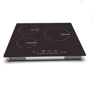 Stainless Trim Smart Control Panel 60 CM 3 Burner Ceramic Induction Cooktop