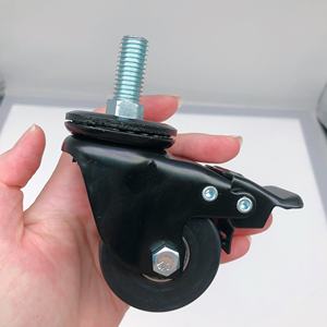 Rueda giratoria de doble bola <span class=keywords><strong>para</strong></span> <span class=keywords><strong>mesa</strong></span>, estilo lujoso, 50mm, 2 pulgadas, 150kg, PP PO, modificada, negra - Product Image 3