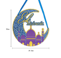 Nouvelle lune Festival étoile lune thème dessin animé Ramadan porte suspendue pour les décorations murales de fête et les célébrations