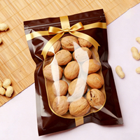 Sac en papier kraft 10*15cm refermable, résistant à l'humidité et sans odeur, pour aliments pour animaux de compagnie, sacs de rangement transparents à fermeture éclair