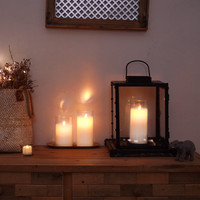 Vente en gros de bougies led artificielles sans flamme, lumière de bougie en verre scintillant avec télécommande à dix clés