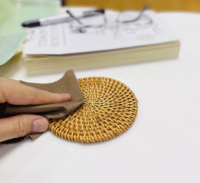 Tapis pour napperon rond fait à la main, 1 pièce, tapisserie, dessous de plat, pour la cuisine, en rotin, rembourrage
