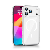 Coques de téléphone transparentes magnétiques anti-chute pour iPhone 15 16 17 Pro Max en gros