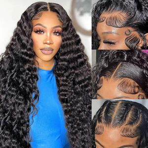 Raw Indian Loose Deep Wave <strong>Wig</strong> 40 Inch Curly Deep Wave Full Lace <strong>Human</strong> <strong>Hair</strong> <strong>Wigs</strong> Glueless 13X6 HD Transparent Lace Front <strong>Wig</strong> - Product Image 3