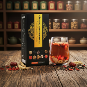 Teh Herbal Ginseng Cina Campuran Premium Organik 260g, Teh Kesehatan Alami Kering Beraroma Lezat, untuk Pria & Wanita, Kemasan Kotak - Product Image 4