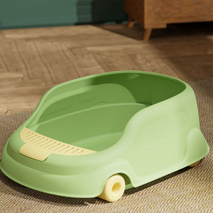 Produits de nettoyage pour chat Bac <span class=keywords><strong>à</strong></span> <span class=keywords><strong>sable</strong></span> en plastique semi-fermé anti-éclaboussures en forme de voiture pour animaux de compagnie - Product Image 2