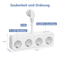 Usine OEM ODM pour multiprises USB standard UE 4AC avec cordon d'alimentation