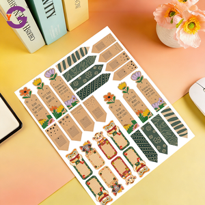 Marcadores Adhesivos de Papel Kraft con Corte Personalizado para Diarios y Lectores de Libros, Calcomanías con Numeración de Páginas Escribibles - Product Image 2