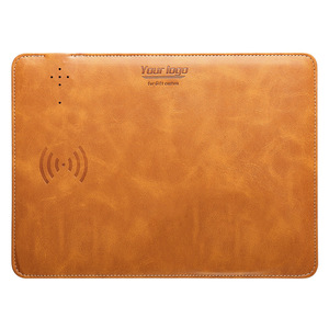 15W sạc nhanh không dây sạc PU da chuột pad đa chức năng triển lãm Kinh doanh Quà Tặng bền - Product Image 4