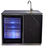 Îlot de cuisine d'extérieur avec bar Table Îlot de barbecue Étanche Îlot de cuisine d'extérieur Tout en acier inoxydable Cuisine d'extérieur