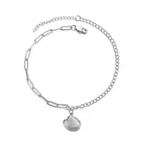 Stainless Steel Ankle Bracelet with Shell Design