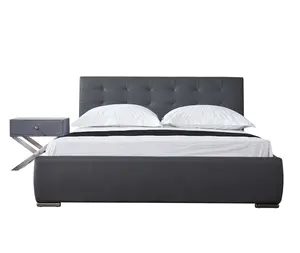 Foshan फैक्टरी प्रत्यक्ष नवीनतम आधुनिक डिजाइन पु चमड़े बिस्तर बिक्री के लिए छोटे आकार रानी बिस्तर