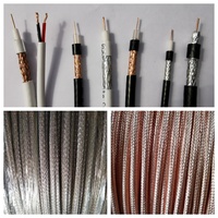 Câble coaxial semi-fini d'origine usine RG6/RG58/RG59/RG11, solide, 50/75 Ohm, double/triple blindage, isolation PVC pour