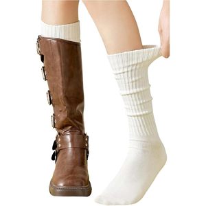 Women's Ribbed Knee High Socks Cotton Bamboo Fiber Sweat Absorbent Daily Wear Long <b>Leg</b> <b>Warmers</b> - Product Image 1