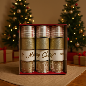 Homeera Christmas Ribbon 10 Yards Glitter Polyester Holiday Decoration Supply - Product Image 2