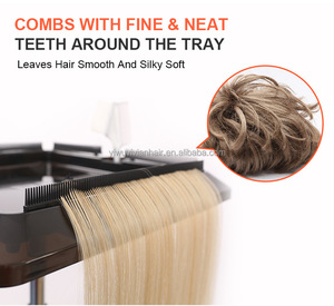 Estante para trenzar el cabello, soporte para extensión de cabello trenzado con 5 pinzas para seccionar el cabello, 2 peines de cola de rata para estilista - Product Image 2