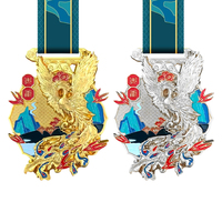 Rubans de médailles Dragon Tigre Phénix, récompenses métalliques traditionnelles personnalisées pour festivals, musées, galeries d'art, disque souvenir en alliage, cadeau oriental