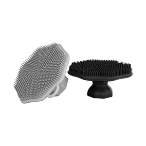 Brosse nettoyante pour le visage en silicone, manche court, forme de fleur, nettoyage en profondeur pour le visage, démaquillant, nettoyage des pores, noir, gris, rose - Product Image 3