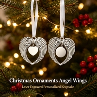 Ornement de Noël personnalisable avec monogramme, gravure laser, breloque pour cheminée, OEM/ODM, décoration de saison
