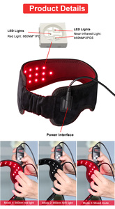 <span class=keywords><strong>Photon</strong></span> LED liệu pháp ánh sáng mặc headscarf hẹn giờ 660nm infared 850nm liệu pháp màu đỏ đầu bọc cầm tay ZA/nó cắm giảm đau - Product Image 4