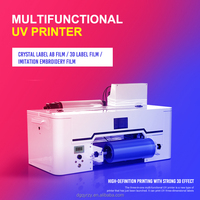 Impresora UV DTF Multifunción Tres en Uno QY A3, Cabezal de Impresión XP600, Tinta CMYKW Nueva, 1 Año de Garantía, para Etiquetas 3D de Cristal y Bordado