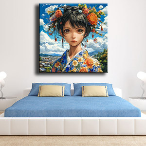 Peinture au diamant 5D DIY Ever Moment, magnifique fille en <span class=keywords><strong>kimono</strong></span> <span class=keywords><strong>japonais</strong></span> avec fleur de cerisier, broderie au diamant, mosaïque, art pop ASF2833 - Product Image 2