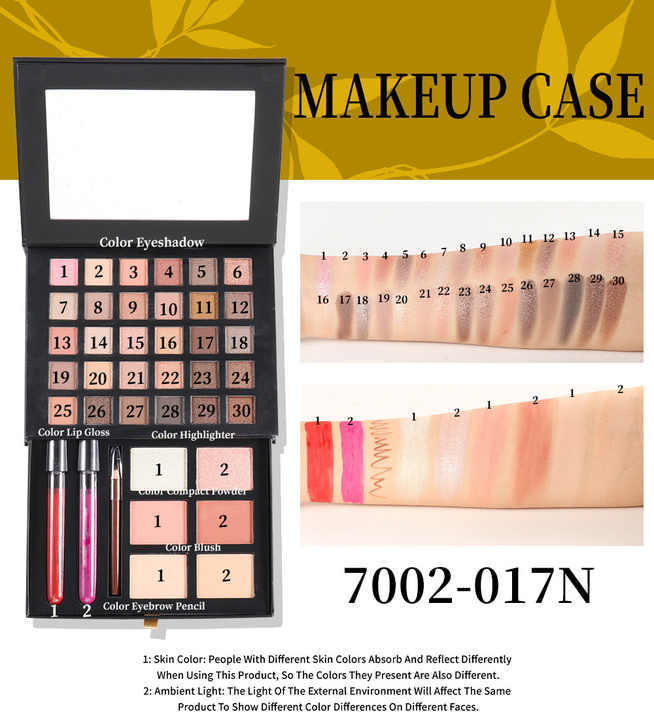 Popular Style Multi-function Makeup case Earth Color Eye Shadow Pressed Powder Cosmetic Integrated Plate Makeup