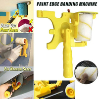 Rouleau de peinture portatif pour bords nettoyés, outil de peinture portable avec rouleau et brosse pour plafond