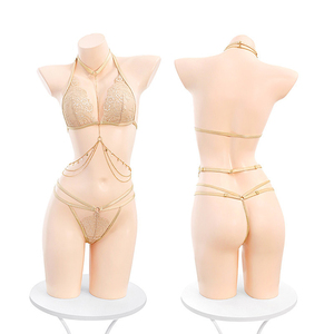 Ensemble soutien-gorge et culotte Mixin Lace trois points, lingerie romantique, sexy et pure, fesses apparentes, lingerie Victoria Secret - Product Image 5